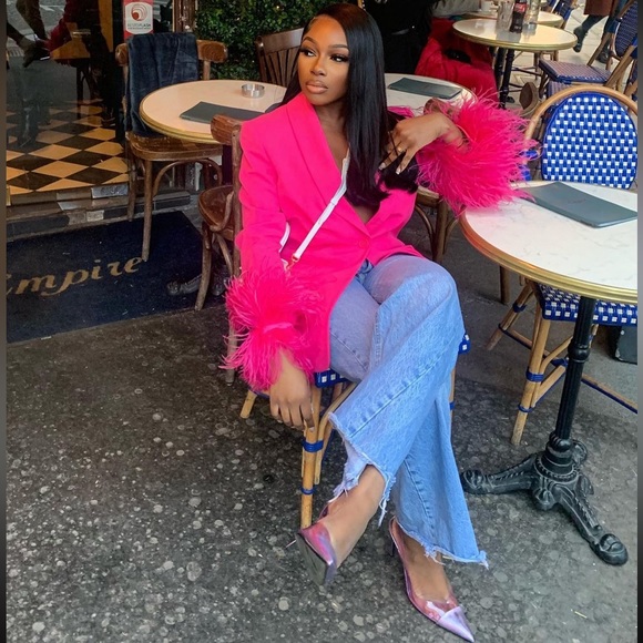 Zara Purple High Heeled Vinyl Sling Back Shoes - Picture 7 of 16